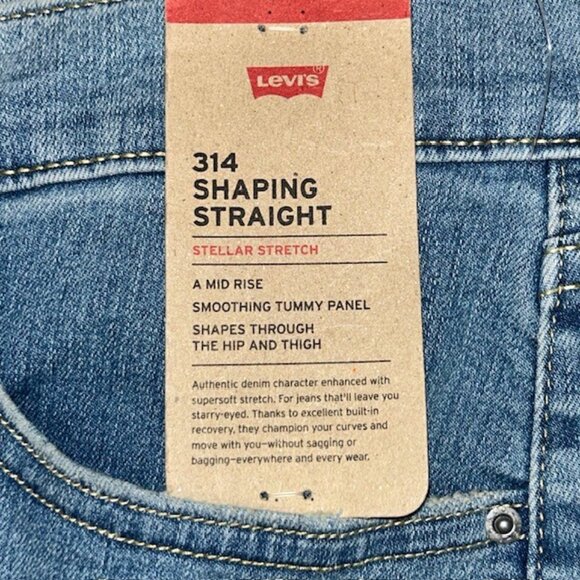 Levi’s Women’s Blue Jeans 314 Shaping Straight Size 22W M New With Tags NWT - Picture 4 of 11